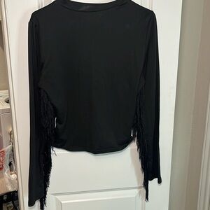 Black fringe top